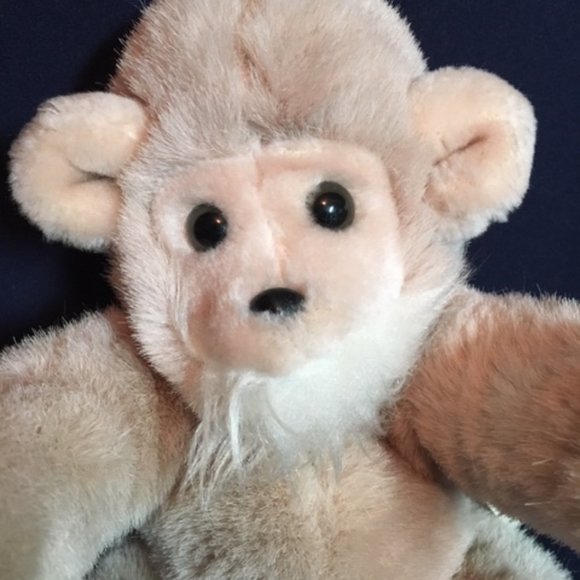 Vintage Russ Berrie Luv Pets NOKI Monkey 9" Tan Brown Stuffed Plush Toy - Picture 2 of 10